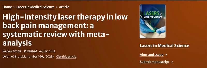 Representation of research on HILT in the treatment of low back pain