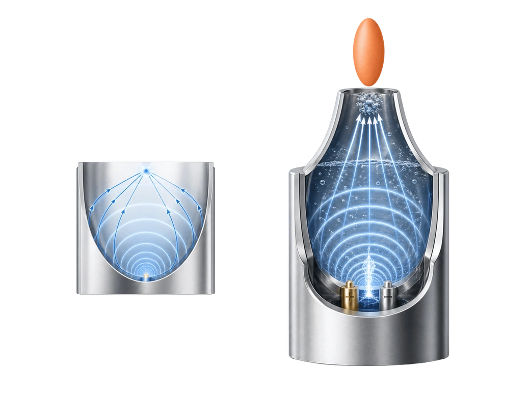 Principle of the electrohydraulic focused shockwave generator